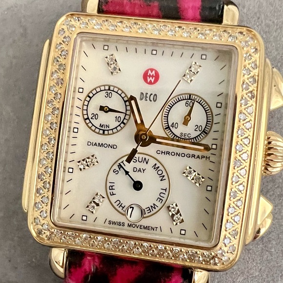 🔥$499 SUPER SALE🔥✅PRICE FIRM✅AUTHENTIC Michele Gold Deco Diamond Watch - Picture 5 of 16